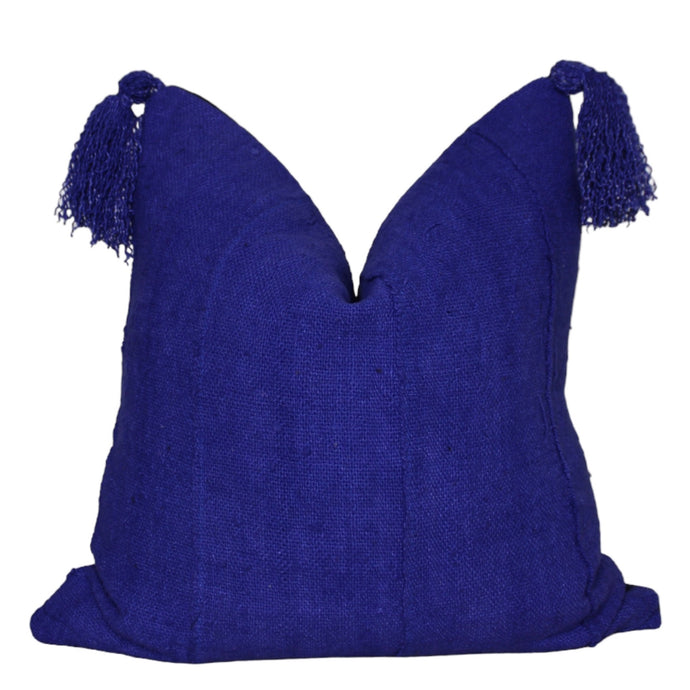  Royal Blue Tassel Mud Cloth Throw Pillow Cover by Only Mels Designs sold by Only Mels Designs