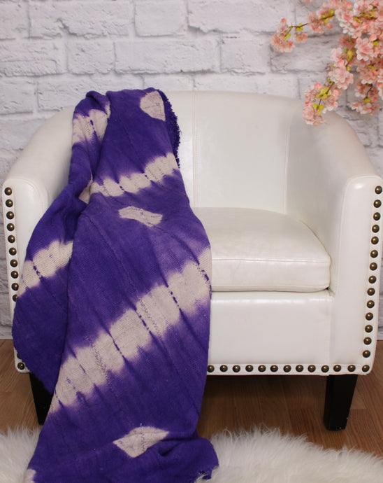  Purple Tie Dye Mud Cloth Throw Blanket by Only Mels Designs sold by Only Mels Designs