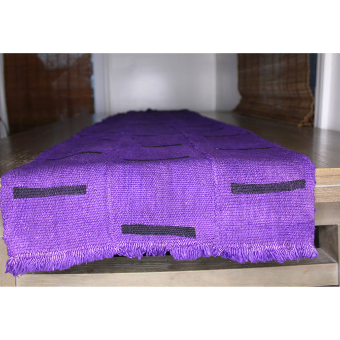  Purple With Black Dashes Mud Cloth Table Runner by Only Mels Designs sold by Only Mels Designs