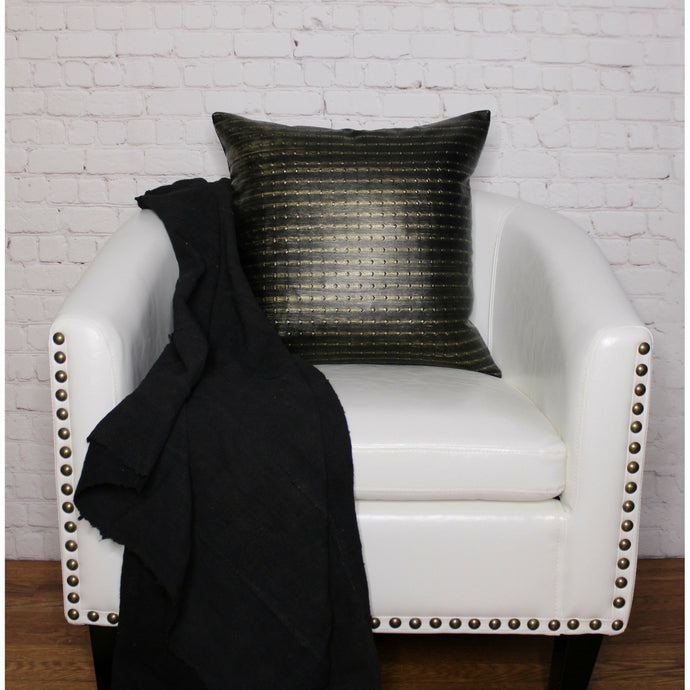  Vegan Faux Leather Dark Brown w/ Gold Throw Pillow Cover by Only Mels Designs sold by Only Mels Designs