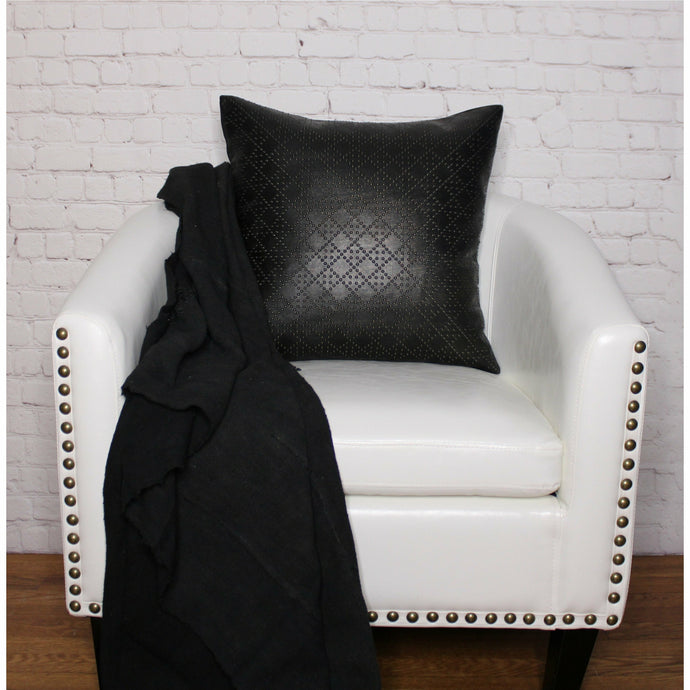  Vegan Faux Leather Dark Brown Throw Pillow Cover by Only Mels Designs sold by Only Mels Designs