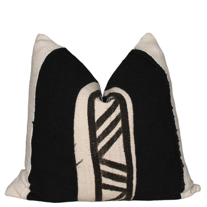  Striped Black And Off White Mud Cloth Throw  Pillow Cover by Only Mels Designs sold by Only Mels Designs