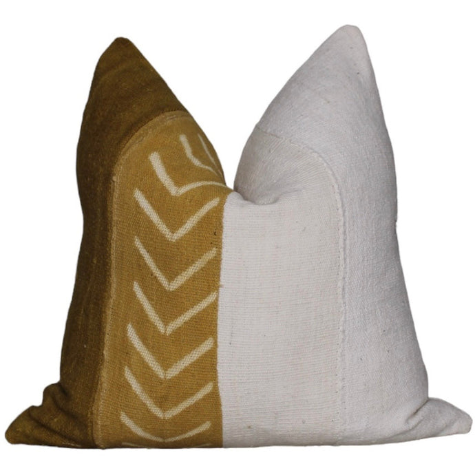  Mustard And White Mud Cloth Throw Pillow Cover by Only Mels Designs sold by Only Mels Designs