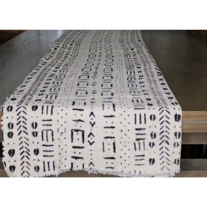  Off White And Black Mud Cloth Table Runner by Only Mels Designs sold by Only Mels Designs