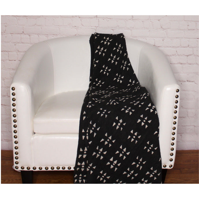  Black And White Mud Cloth Throw Blanket by Only Mels Designs sold by Only Mels Designs