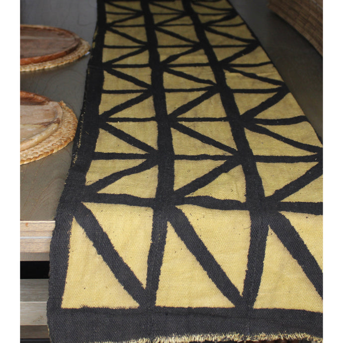  Mustard And Black Mud Cloth Table Runner by Only Mels Designs sold by Only Mels Designs