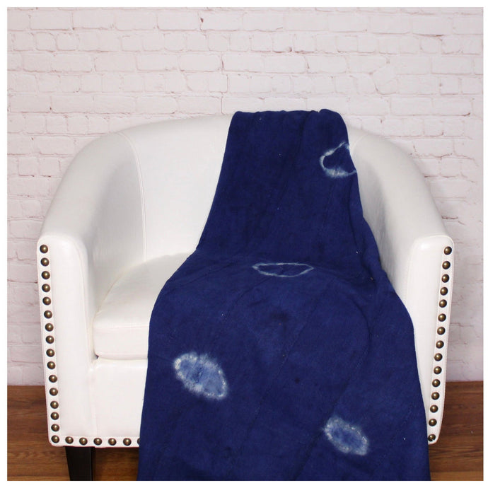  Blue Tie Dye Mud Cloth Throw Blanket by Only Mels Designs sold by Only Mels Designs