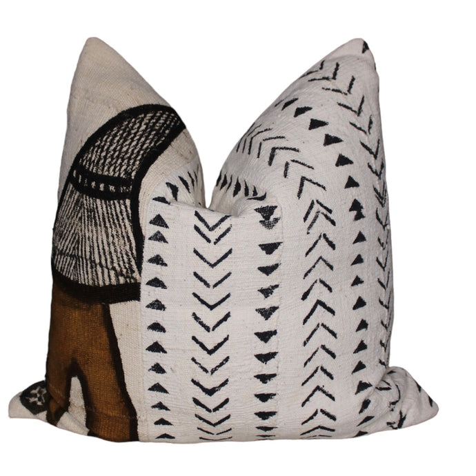  Off White, Black And Brown Mud Cloth Throw Pillow Cover by Only Mels Designs sold by Only Mels Designs