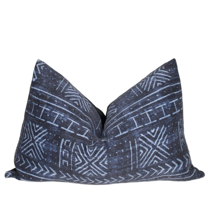  Blue Tribal Indoor/Outdoor Throw Pillow Cover by Only Mels Designs sold by Only Mels Designs